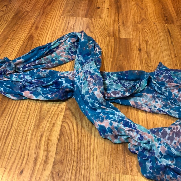Blue & Pink Patterned Scarf - Picture 2 of 5